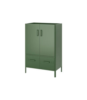 Metal Storage Cabinet with 2 Drawers and 2 Doors